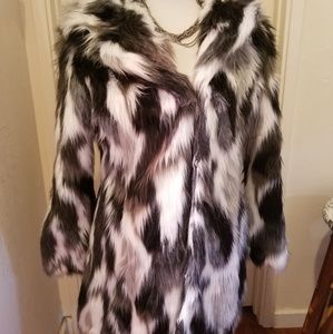 Urban code faux fur coat with collar